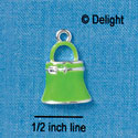 C2446 - Lime Green Purse with Buckle - Silver Charm