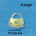 C2451 - Lime Green Purse with Faux Marcasite - Silver Charm