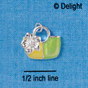 C2458 - Purse with Flower - Yellow and Orange - Silver Charm