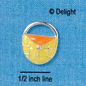 C2460 - Purse with Lines - Yellow and Orange - Silver Charm