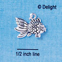 C2475* - Antiqued Fish with Large Tail - Silver Charm (Left or Right)