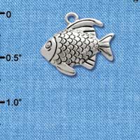 C2476* - Antiqued Fish - Silver Charm (Left or Right)