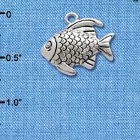 C2476* - Antiqued Fish - Silver Charm (Left or Right)