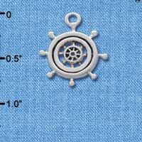 C2482 - Antiqued Ship Wheel - Silver Charm