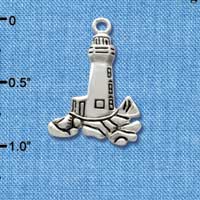 C2483 - Antiqued Lighthouse - Silver Charm