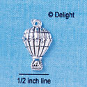 C2489 - Antiqued Hot Air Balloon - Silver Charm