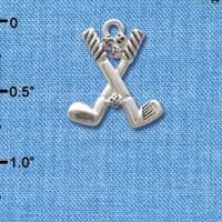 C2496 - Golf Clubs with Golf Ball - Silver Charm