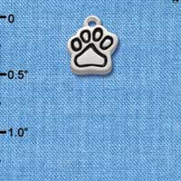 C2528 - Small Silver Paw - Silver Charm