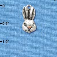 C2593 - Antiqued Bunny Head - Silver Charm