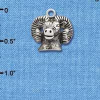 C2596+ - Ram Head - Silver Charm (3-D)