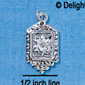 C2788 - Silver Torah with 1 Swarovski Stone - Silver Charm