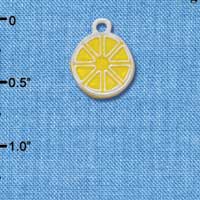C2803+ - 3-D Yellow Enamel Lemon - Silver Charm