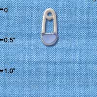 C2832+ - 2-Sided Blue Baby Safety Pin - Silver Charm