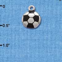 C2892+ - Silver Soccerball - 2 Sided - Silver Charm