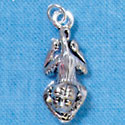 C2905+ - Antiqued Silver Hanging Monkey - Silver Charm