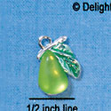 C2917 - Green Resin Pear - Silver Charm