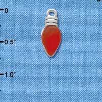 C2951+ - Christmas Lights - Translucent Red Resin - Silver Charm