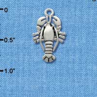 C2961 - Antiqued Silver Lobster Charm - Silver Charm