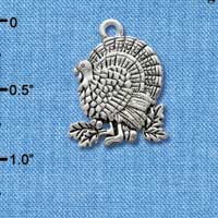 C2966+ - Antiqued Silver Turkey - 2 sided - Silver Charm