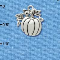 C2967 - Antiqued Silver Pumpkin Charm - Silver Charm