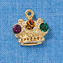 C3142 - Mardi Gras Crown with Swarovski Crystals - Gold Charm
