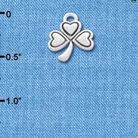 C3143 - Antiqued Silver Shamrock - Silver Charm (Left and Right)
