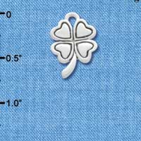 C3145 - Antiqued Silver Four Leaf Clover - Silver Charm (Left and Right)