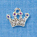 C3151 - Clear Crystal Swarovski Crown with Clear AB Crystal Accents - Silver Charm