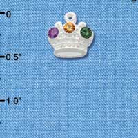 C3157 - Mardi Gras Crown with Swarovski Crystals - Silver Charm