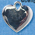 C3181 - Large Flat Shiny Silver Heart