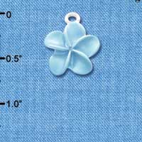 C3261 - Pearl Blue Plumeria Flower - Silver Charm