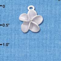 C3262 - Pearl Purple Plumeria Flower - Silver Charm