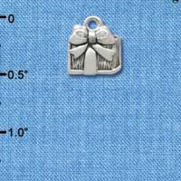 C3357 - Small Antiqued Silver Present - Silver Charm