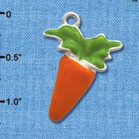 C3370 - Enameled Carrot - Silver Charm