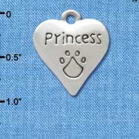 C3374 - Heart Princess Paw - Silver Charm
