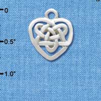 C3376 - Small Silver Celtic Heart Knot - Silver Charm