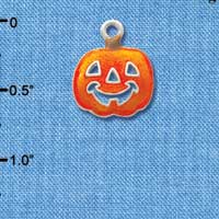 C3421 - Translucent Orange Jack O'Lantern Pumpkin - Silver Charm