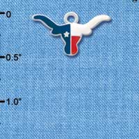 C3449 - Red, White, Blue Texas Longhorn - Silver Charm