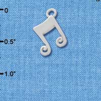 C3464 tlf - Silver Double Music Note - Im. Rhodium Charm