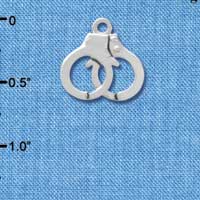 C3567 tlf - Silver Handcuffs - 2-D - Silver Charm