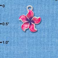 C3573 tlf - Hot Pink and Purple Plumeria Flower - Silver Charm