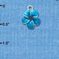 C3577 tlf - Hot Blue and Blue Flower - Silver Charm