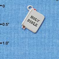 C3584 tlf - Silver Bible with Cross - 3-D - Silver Charm
