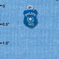 C3596 tlf - Blue Policeman's Badge - Silver Charm