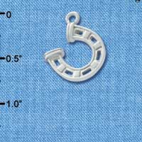 C3616 tlf - Silver Horseshoe with Side Loop - Silver Charm