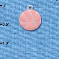 C3621 tlf - Large 2-D Pink Basketball - Silver Charm