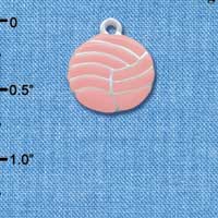 C3622 tlf - Large 2-D Pink Volleyball - Silver Charm