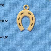 C3635 tlf - Gold Horseshoe - Gold Charm