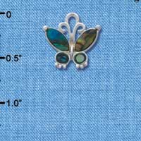 C3639 tlf - Small Shell Inlay Butterfly - Silver Charm