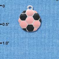 C3653 tlf - 2-D Pink Soccerball - Silver Charm